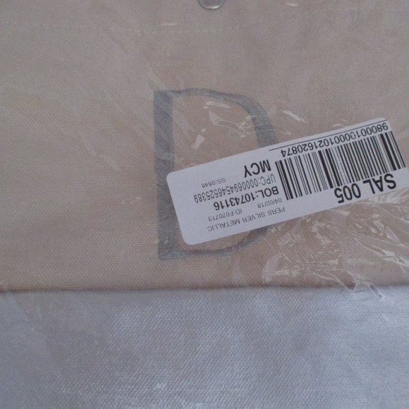 Cathy's Concepts Personalized " D " Silver Metallic Color Dipped Tote Bag - Picture 4 of 6